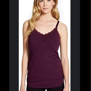 Lace Trim Clip Down Maternity & Nursing Tank